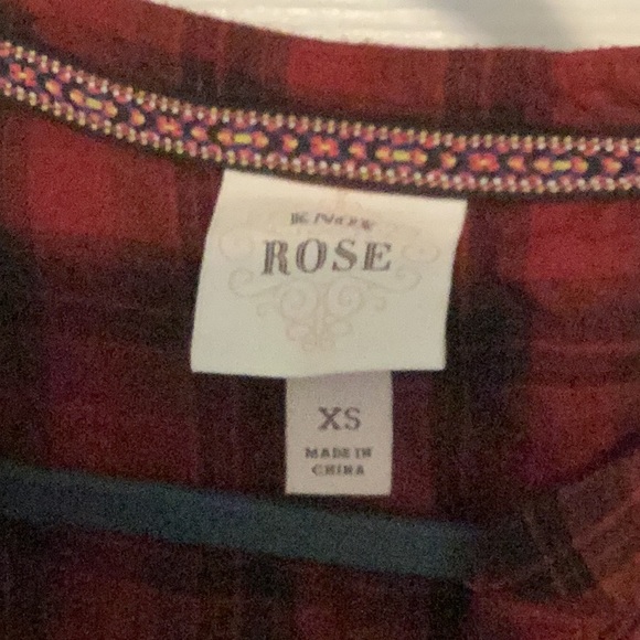 XS Knox Rose Red Plaid Shirt - Picture 2 of 3